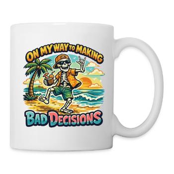 Skeleton Vacation Humor Funny Humor Beach - Mug - white - Right
