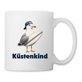 Küstenkind Surfvogel-Design - Tasse - Weiß - Rechts