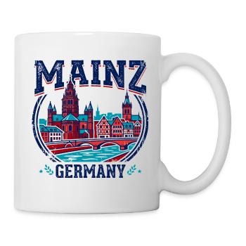Mainz Germany Cathedral Rhine River Emblem - Tasse - Weiß - Rechts