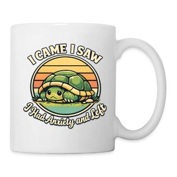 I came saw left scared turtle - Mug - white - Right