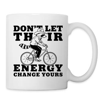Raccoon Bicycle Saying - Mug - white - Right