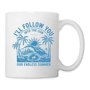 Paysage ensoleillé d’été sans fin - Mug blanc - blanc - Droite