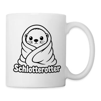 Süßer Schlotterotter eingekuschelt - Tasse - Weiß - Rechts