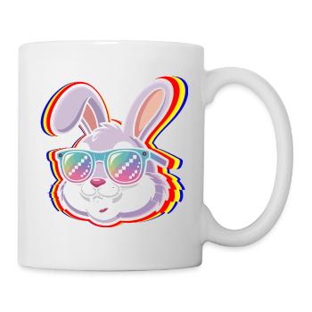 Joyeuse Pâques, douce chasse aux œufs du lapin, œufs de Pâques - Mug blanc - blanc - Droite