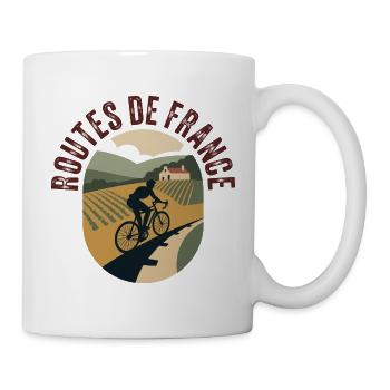 Routes de France – Cyclisme & Paysage - Mug blanc - blanc - Droite