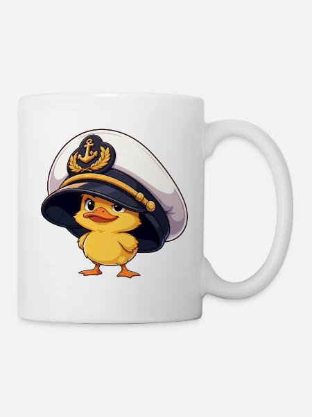 Kapitän Erpel Küken - Tasse - Weiß