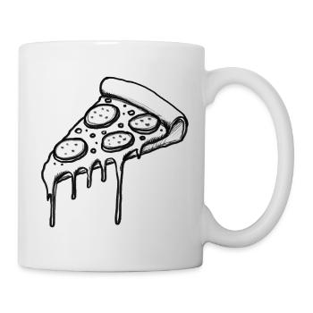 Juicy Salami Pizza Slice - Illustration - Mug - white - Right