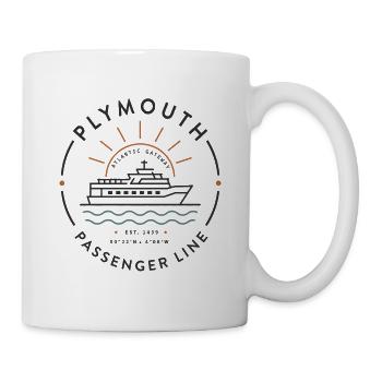 Plymouth Passenger Line Vintage Harbor Badge - Mug - white - Right