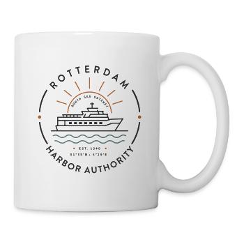Rotterdam Harbor Authority Vintage Maritime Abzeichen - Tasse - Weiß - Rechts