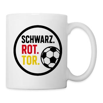 Schwarz Rot Tor Deutschland Fußball Fan - Tasse - Weiß - Rechts