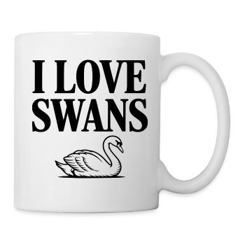 Ich liebe Schwäne - Tasse - Weiß - Rechts