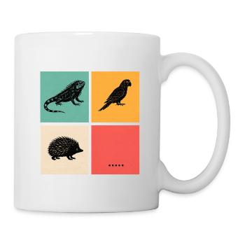 Funny Exotic Pets Retro Animal Grid Design - Mug - white - Right