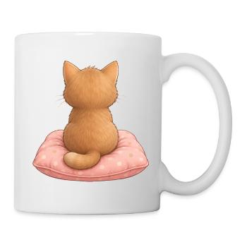 Motif de chat sur oreiller mignon - Mug blanc - blanc - Droite