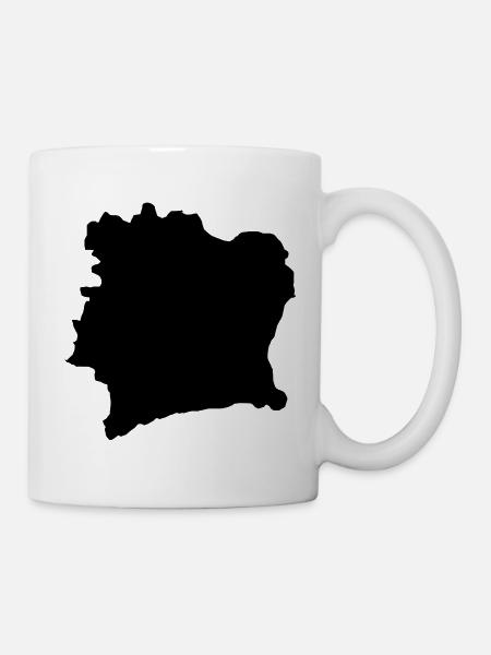 Karte der Elfenbeinküste - Tasse - Weiß