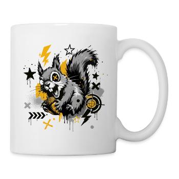 Crazy Squirrel Graffiti Street Art Design - Mug - white - Right