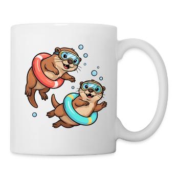 Two funny otters - Mug - white - Right