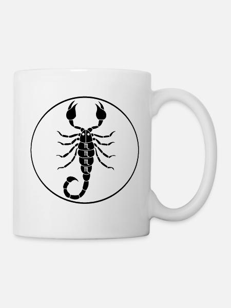 Skorpion-Sternzeichen (Schwarz) - Tasse - Weiß