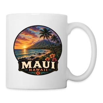 Maui Island Hawaii Vacation Volcano Sunset Beach - Mug - white - Right