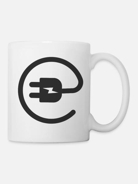 Elektriker Stecker Blitz Logo - Tasse - Weiß