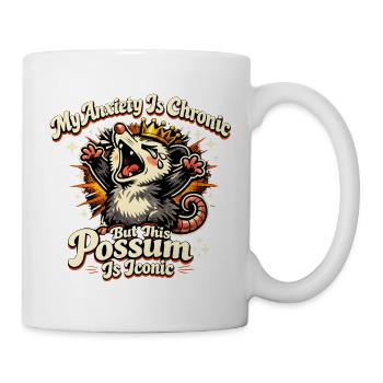 Angst Chronisch, Possum Ikonisch - Tasse - Weiß - Rechts