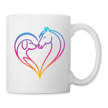 Pferd Hund Herz - Tasse - Weiß - Rechts