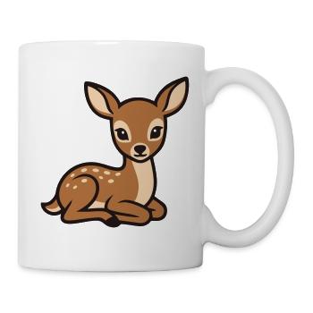 Fête préversible pour bébé des animaux de Fawn Forest Anniversaire des enfants Cerf - Mug blanc - blanc - Droite