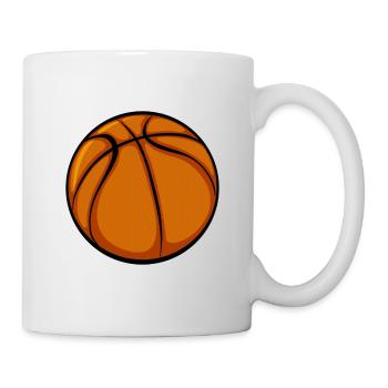 Leuchtend orangefarbene Basketball-Grafik - Tasse - Weiß - Rechts