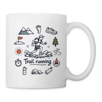 Trail running - Mug blanc - blanc - Droite