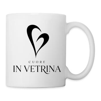 Herzdesign im Schaufenster - Tasse - Weiß - Rechts