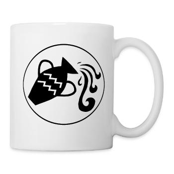 Signe astrologique du verseau (noir) - Mug blanc - blanc - Droite