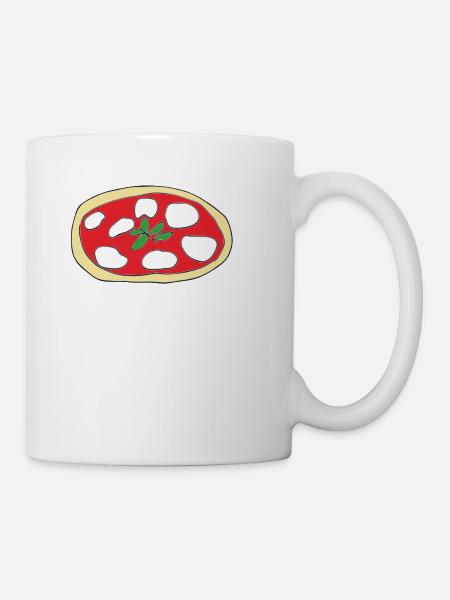 Pizza Basilikum - Tasse - Weiß