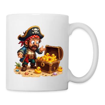 Trésor de pirate avec des canetons - Mug blanc - blanc - Droite