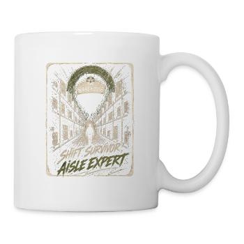 Funny Warehouse Shift Survivor Aisle Expert Retro - Mug - white - Right