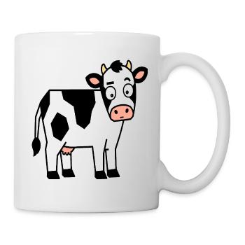 Cow Cartoon Cheerful Pattern - Mug - white - Right