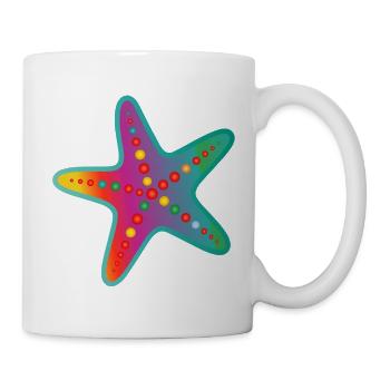 Colorful Starfish | Modern sea motif - Mug - white - Right