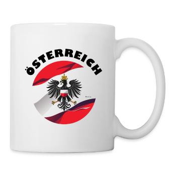 Österreich Fahne - Tasse - Weiß - Rechts