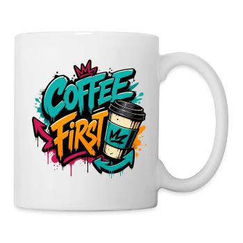 Café First Graffiti Tee - Mug blanc - blanc - Droite