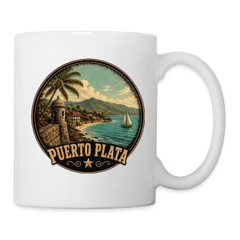 Puerto Plata Vintage Reise Motiv - Tasse - Weiß - Rechts