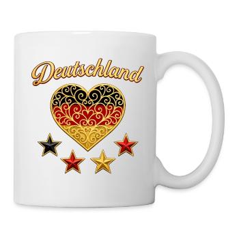 German Stars Heart Design Proud Fan Style - Tasse - Weiß - Rechts