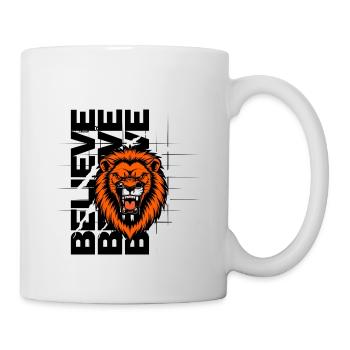 Tête de lion rameur avec griffures - Mug blanc - blanc - Droite
