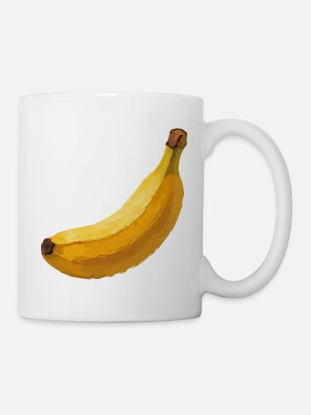 Gelbe Banane Vektorillustration - Tasse - Weiß