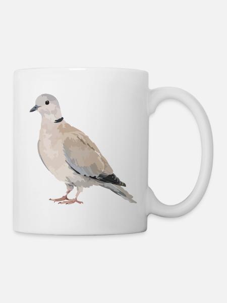 Taubenporträt in Erdtönen - Tasse - Weiß