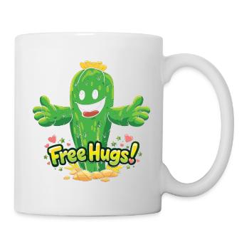 Cactus Free Hugs Funny Cartoon - Mug - white - Right