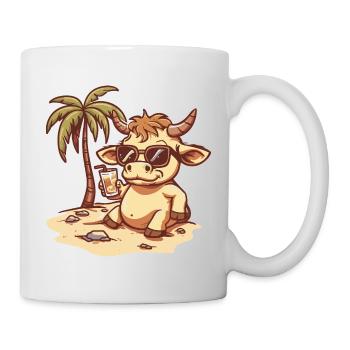Stier Sommer Palme - Tasse - Weiß - Rechts