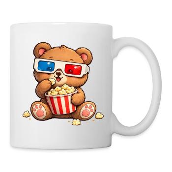 Süßer Bär im Kino mit 3D Brille - Tasse - Weiß - Rechts