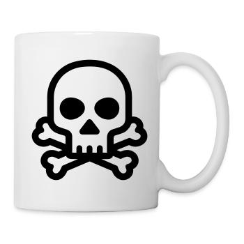 tête de mort, pirate, crâne, skull, icône, os croi - Mug blanc - blanc - Droite