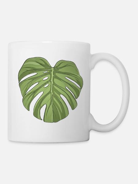 Monstera Leaf Unisex T-Shirt  - Tasse - Weiß