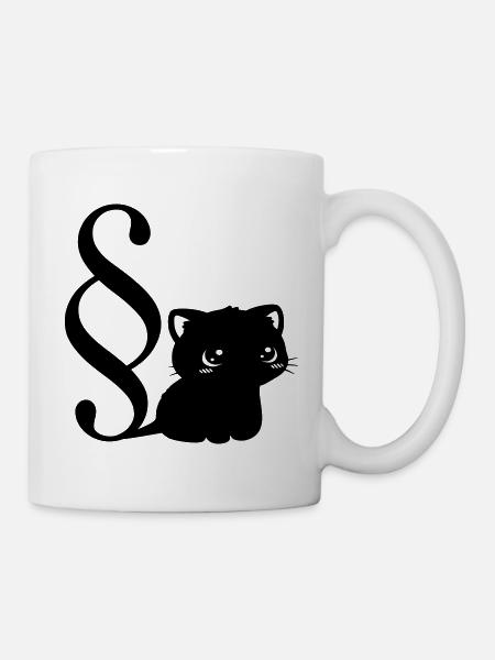 Katzen Gesetze Jura Studium - Tasse - Weiß