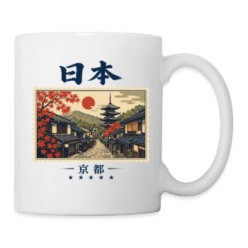 Japan Kyoto Vintage Reisemarke - Tasse - Weiß - Rechts
