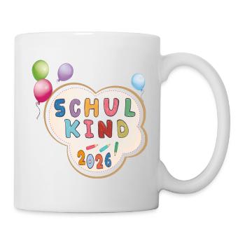 Schulkind 2026  Einschulung - Tasse - Weiß - Rechts